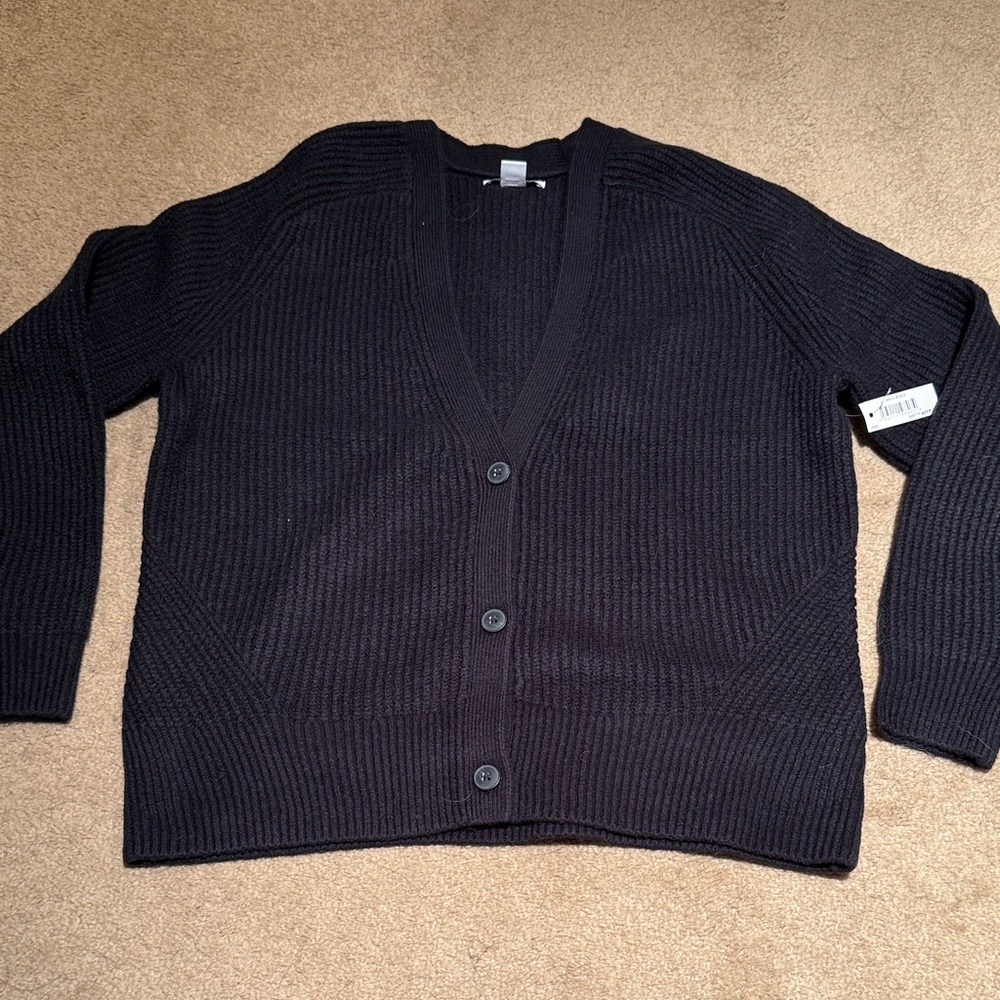 NWT Amazon Essentials Black Women's Cardigan Sweater